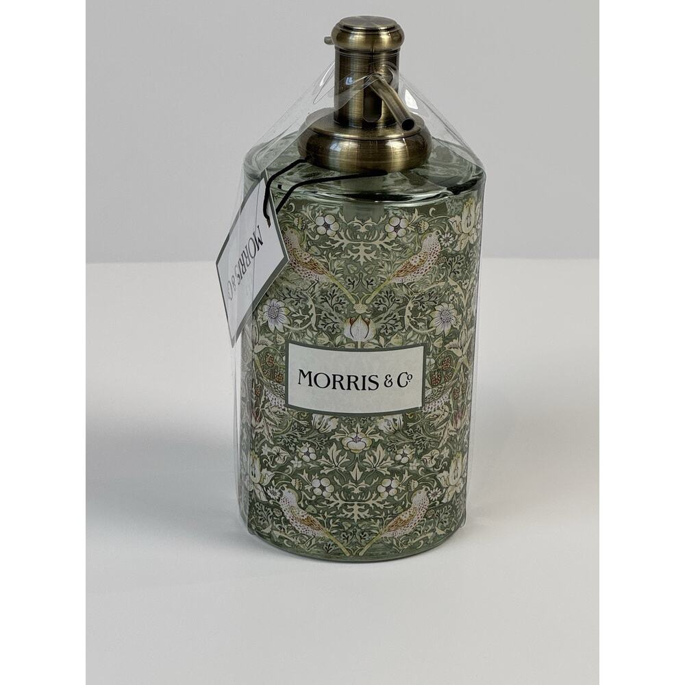 New Morris & Co Strawberry Thief Green Floral Bathroom Soap Pump Dispenser